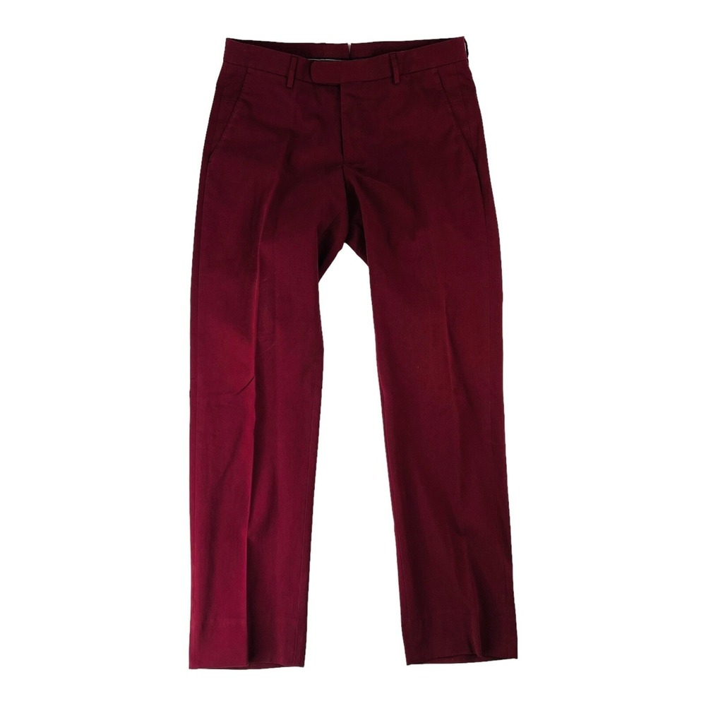 Hugo Boss Red T-Gabin Flat Front Cotton Polyester‎ Pants Mens Size 30X30